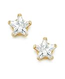 Children's 14k Gold Cubic Zirconia Star Stud Earrings