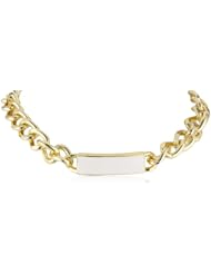 Gold Chain Enamel Identification Necklace, 16"