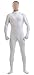 Ensnovo Mens Mock Neck Full Body Unitard Spandex Zentai Suits Costumes White M