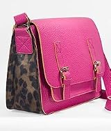 Jazzed Faux Leather Satchel Shoulder Strap Handbag - Hot Pink