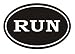 RUN TEXT OVAL Decal Sticker