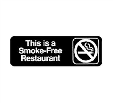 3x9 Restaurant Sign Black Smoke-Free Restaurant