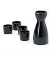 5 pc. Shiny Black Sake Set by Forum