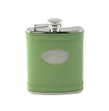 Review   / Engraved Lime Green Leather Flask with Free Engraving and Shipping
