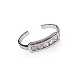 Eve's Addiction Five Stone CZ Sterling Silver Toe Ring