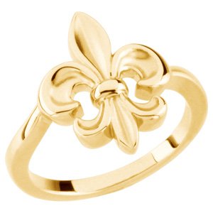 14 Karat Yellow Gold Fleur de Lis Ring