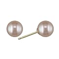 14K Gold 6.5-7mm Akoya Cultured Pearl Stud Earrings - Pink