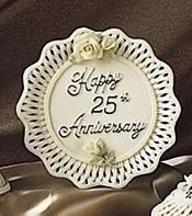 Happy 25th Wedding Anniversary Porcelain Plate Gift #40094