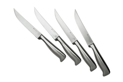 CulinHome SK4033 Nouveaux Collection 4 Piece Steak Knife Set, Stainless Steel