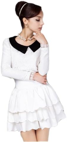 BWDB Women's Elegant Peter Pan Collar Long Sleeve Casual Shirts Blouse