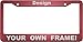 Custom Anodized Aluminum License Plate Frame & Free caps - Dark Pink