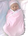 Pink COMFORT SILKIE - Snuggle Wrap INFANT SWADDLER, Original patented shape for easy swaddle and true comfort. Design by "Mother of Comfort", parent educator Jeanelle Troncone.