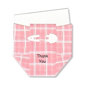 Pink-Plaid-Diaper-Thank-you-Cards-Set-of-10