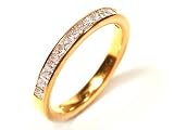 Princess Shape Diamond Wedding Band or Stacking Ring Channel Set Half Circle in 18k Pink Gold, RIng Size 6.25 (T.w 0.55)