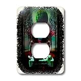 mimulux Dark Fantasy Art - Silent Knight night darkness darkart fantasy darkfantasy fantasyart princess guards - Light Switch Covers - 2 plug outlet cover