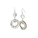 Sterling Silver Coin Pearl and Grey Colored Mother-of-Pearl Dangle Earrings