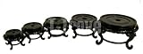 Asian Black Rustic High Leg Bowl Stands From 3 to 8 Inches