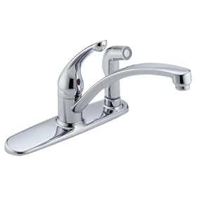 Delta 340-WF Signature Single-Handle Kitchen Faucet with Spray, Chrome by Delta Faucet
