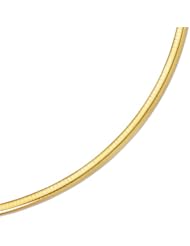 7" 14K Yellow Gold 6.0mm (1/4") Polish Diamond Cut Classic Omega Bracelet w/ Box Catch