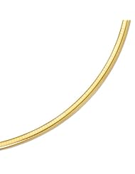 14K 20" Yellow Gold 6.0mm Polish Diamond Cut Classic Omega Necklace With Box Catch