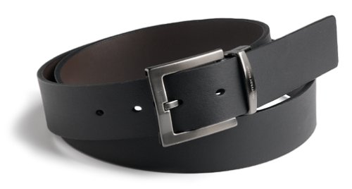 Geoffrey Beene Men's 1 1/2 Leather Reversible Belt, Black/Brown