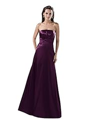 Strapless Floor Length Full Length Sheath Natural   Waistline  Lace Satin Bridesmaid Dress  With Ruffles