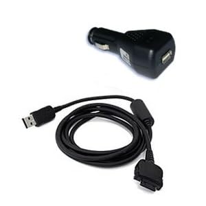 For Palm Tungsten T3/ T2/ T/ W/ C/ Zire 71 Sync/ Charge Cable - Car Charger Bundle