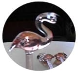 50s style PINK FLAMINGO GLASS COCKTAIL SWIZZLE STICKS