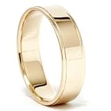 Mens 14k Yellow Gold Flat Step Cut Comfort Fit Plain High Polished Mans 6MM Ring Bans Size 9 Resizable
