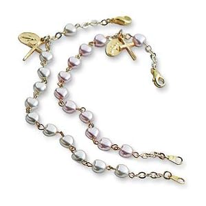 First Communion Pearl Heart Bracelet