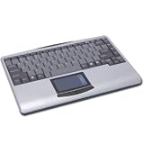 Adesso 2.4 GHZ WIRELESS SLIMTOUCH TOUCHPAD MINI KEYBOARD SILVER W/BLACK KEYS ( WKB-4000US )