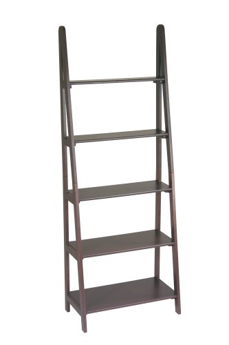 Home Star Espresso Ladder Bookcase