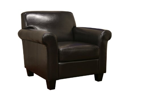 Baxton Studio Atticus Black-Brown Faux Leather Modern Club Chair