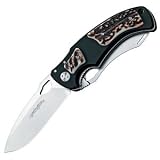 Remington Elite Hunter II Drop Point 2 Blade Knife with Stag Insert Handle