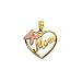 14K yellow gold Mom Heart charm with enamel butterfly