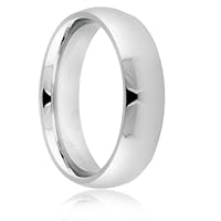 Titanium 6mm Classic Dome Polished Comfort Fit Wedding Band (Size 9)