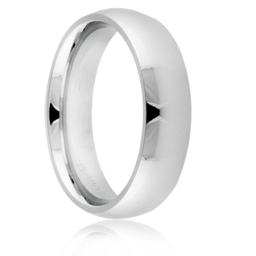 Titanium 6mm Classic Dome Polished Comfort Fit Wedding Band (Size 4-15)
