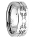 8MM Men Tungsten Ring Wedding Band with Laser Etched Tribal Tattoo Celtic Design size from 6 to 15