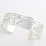 X - Sterling Silver Heartline Spirit Bear Cuff - Small