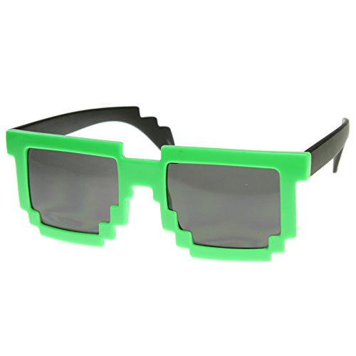 MLC EYEWEARÂ® Green New Trendy Pixel Shape Wayfarer Sunglasses
