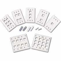 Cover image : Cables To Go Premise Plus Multimedia Keystone Wall Plate - Wall plate - white - 2-gang - 8 ports