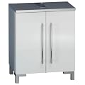 Ambientehome 54043 Waschbeckenunterschrank Ider wei� hochglanz / Alu transparent 31.3 x 50 x 62 cm
