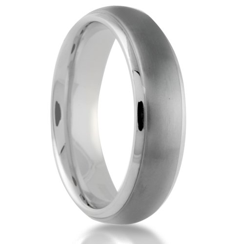 Titanium 6mm Wedding Band Brushed Center with Polished Beveled Edge Finish Comfort Fit Ring