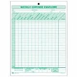 TOPS 1242 Weekly Expense Envelope, 8-1/2 X 11, 20 Envelopes Per Pack