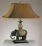 Elephant Sculptured Table Lamp With Fabric Shade