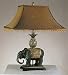 Elephant Sculptured Table Lamp With Fabric Shade