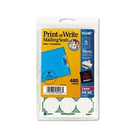 Avery Perforated Mailing Seals, Clear, 480 per Pack (05248) by 