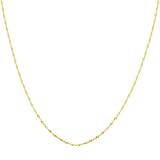 10k Yellow Gold 1.15mm Solid Singapore Chain Necklace-18