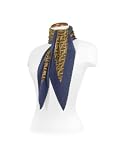 Fendi - Fendi Logo Printed Silk Pleated Square Scarf Blue