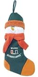 Miami Hurricanes 22 Snowman Stocking - COLLEGE ATHLETICS Sports Merchandise